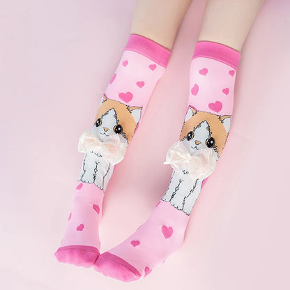 Cute 3D Cartoon Animal Knee-High Socks – Dog, Rabbit & Penguin Long Socks for Kids Party & Festival