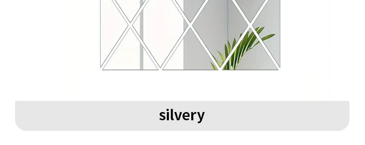 3D Diamond Acrylic Mirror Wall Sticker – Removable Decorative Glass Tiles (17pcs)