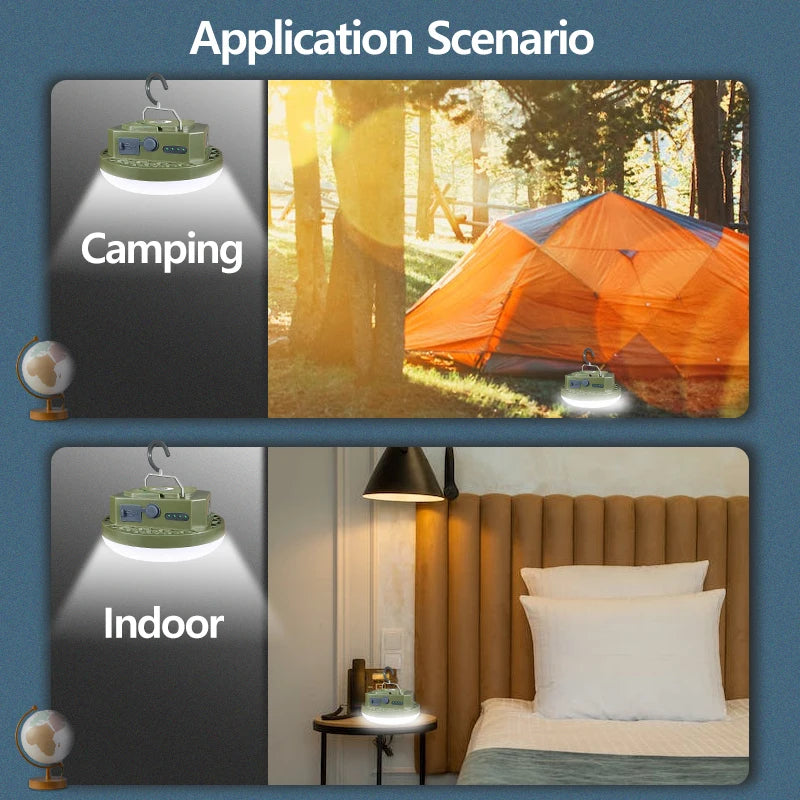 MOSLIGHTING 9900mAh Rechargeable Camping Lantern — Powerful LED Flashlight with Magnet, Portable Tent & Work Light