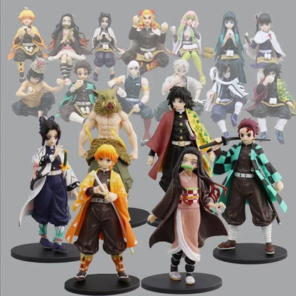 Demon Slayer Anime Figures – Kimetsu No Yaiba Tanjiro Nezuko Zenitsu Inosuke Action Doll Toys