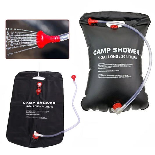 20L Portable Camping Shower Bag – Solar Heated Water Bag for Outdoor Travel, Hiking, BBQ & Beach