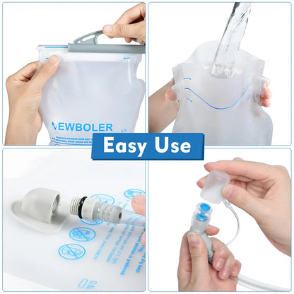 NEWBOLER Outdoor Sport Water Bladder — 1.5L/2L/3L TPU Soft Flask for Camping, Running & Biking