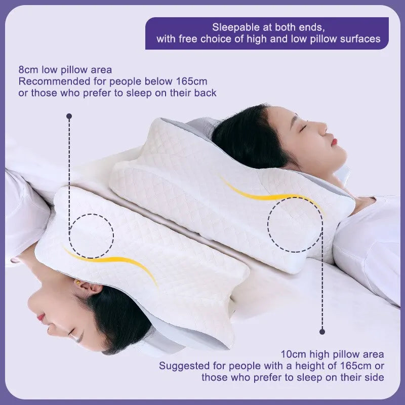 Orthopedic Butterfly-Shaped Memory Foam Pillow for Neck Pain Relief & Relaxation | Slow Rebound Cervical Support