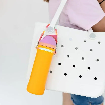 Silicone Water Bottle Handle and Sling Holder - Fits 8-40oz Bottles, Compatible with Stanley Cup Accessories