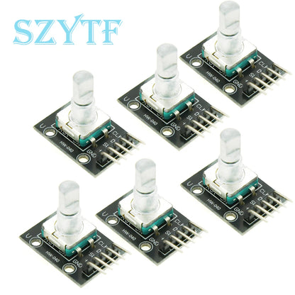 1-10PCS KY-040 360° Rotary Encoder Module – Potentiometer Sensor Development Board with Knob Cap for Arduino DIY Kit