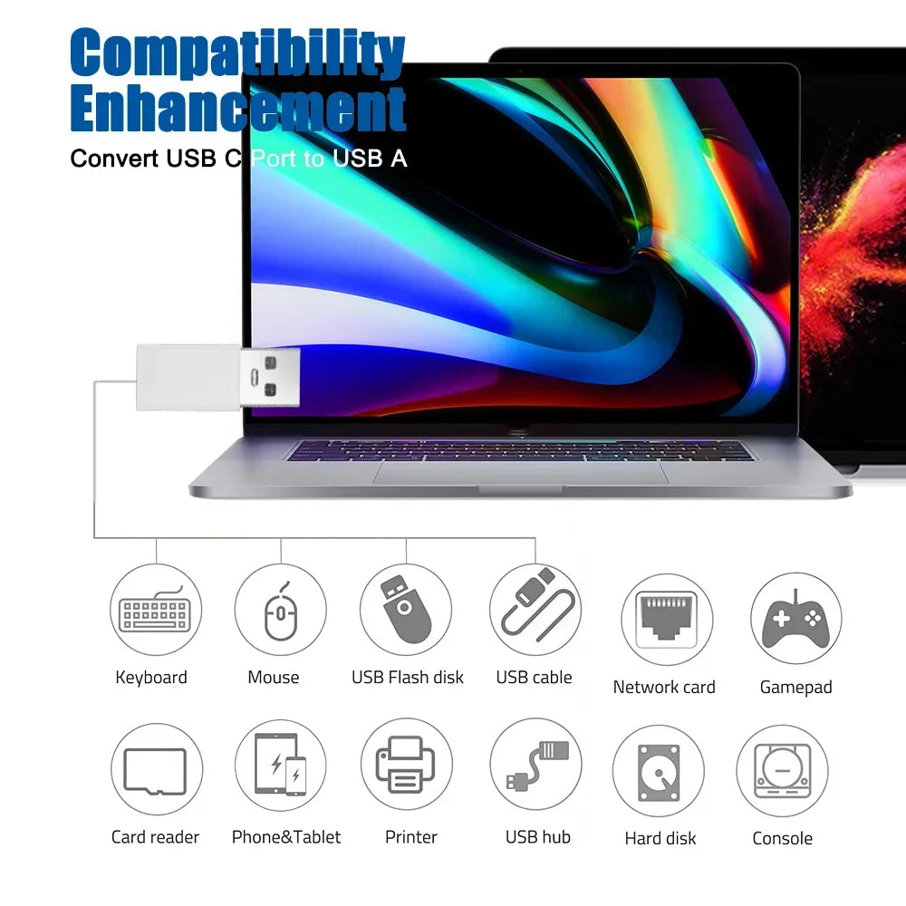 USB-C to USB-A Adapter – High-Speed Type-C to USB 3.0 Converter for Phones, Keyboards, and Data Transfer