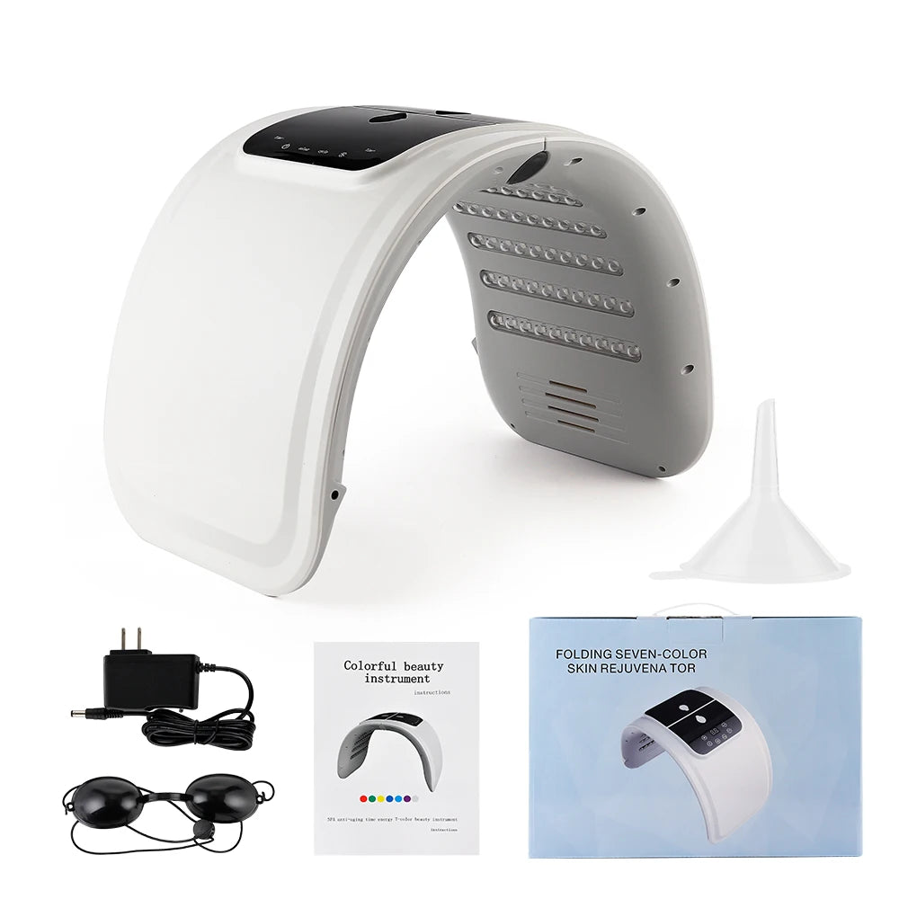 Foreverlily LED Face Mask PDT Machine – 7 Colors Light Photon Skin Rejuvenation, Facial & Body Beauty Spa with Nano Spray Mist