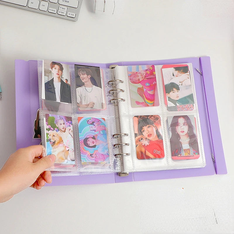 A5 Kpop Binder Photocards Holder Album - Heart Photo Card Collection for Students and School Stationery - Perfect Birthday Gift (3 Inch Album Included)