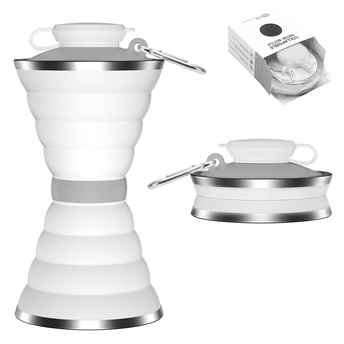 500ML Foldable Silicone Water Bottle: Leak-Proof & Portable Sports Travel Companion for Outdoor Adventures, Gym, Hiking - Reusable & Convenient