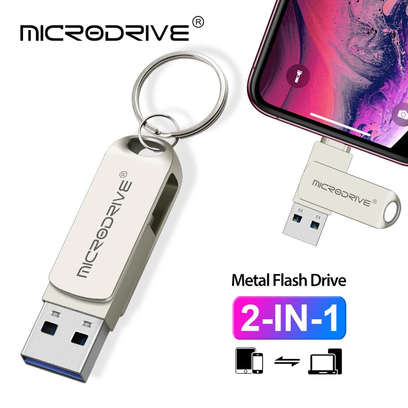 iPhone/iPad OTG Flash Drive – 32GB, 64GB, 128GB, 256GB Memory Stick, USB 3.0 Pen Drive, Mobile Micro USB