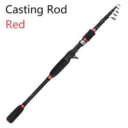 HLUR Carbon Fiber Telescopic Fishing Rod – 5–7 Section Portable Spinning & Casting Travel Pole 1.8M–2.7M
