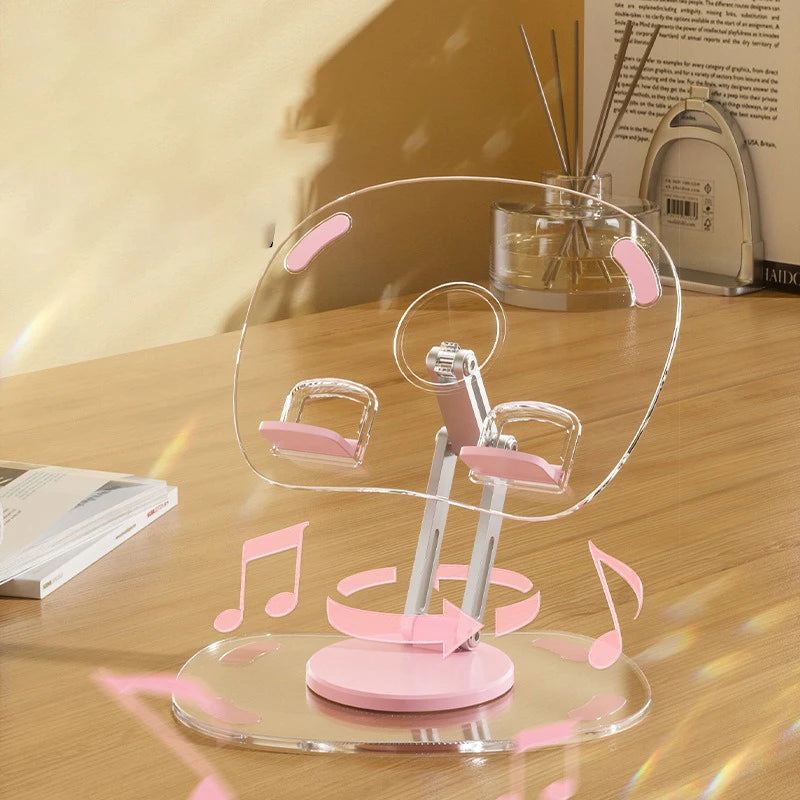 Portable Foldable Tablet Holder | Universal Plastic Phone Stand for iPhone, iPad, Xiaomi, Samsung | Transparent Support