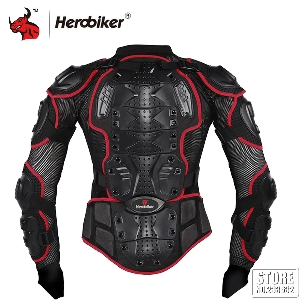 5XL Men's Motorcycle Jacket – Full Body Armor Protection for Motocross, Enduro Racing, Moto Gear & Protective Clothing
