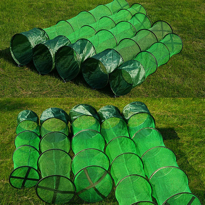 Portable Folding Nylon Mesh Fish Cage – Steel Ring Trap Net Basket for Fishing Storage & Accessories