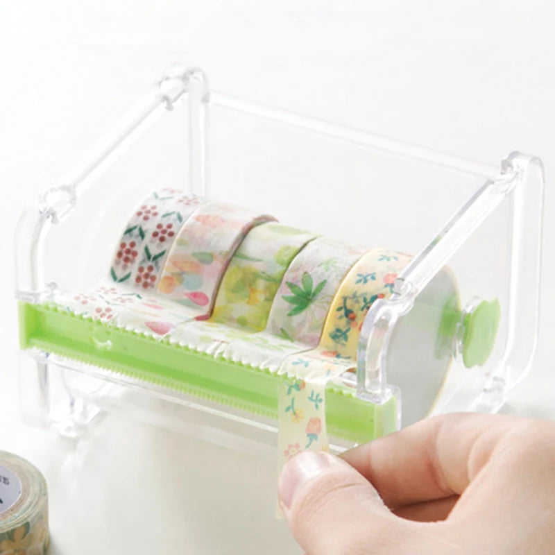 GUGCGV Stationery Masking Tape Cutter & Organizer | Office Tape Dispenser & Storage for Office Supplies