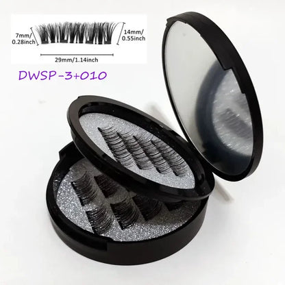 12PCS Magnetic False Eyelashes – Half Lashes Set with Double Box, Mirror & Applicator, Reusable Beauty Makeup