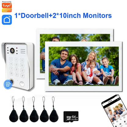 Fingerprint 5-in-1 WiFi Video Doorbell — Tuya Smart 1080P Touch Intercom System for Home Security