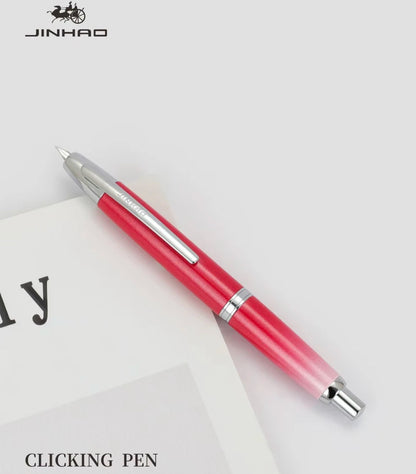 JINHAO 10 Metal Pearl Blue Fountain Pen – EF/F Nib, Pattern Design | Ink Pens for School, Office & Gifts