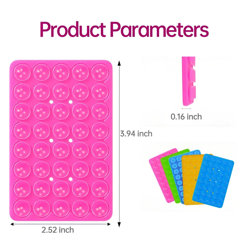 Double-Sided Silicone Suction Pad - Mobile Phone Fixture, Adhesive Rubber Sucker Pad for Secure Mounting