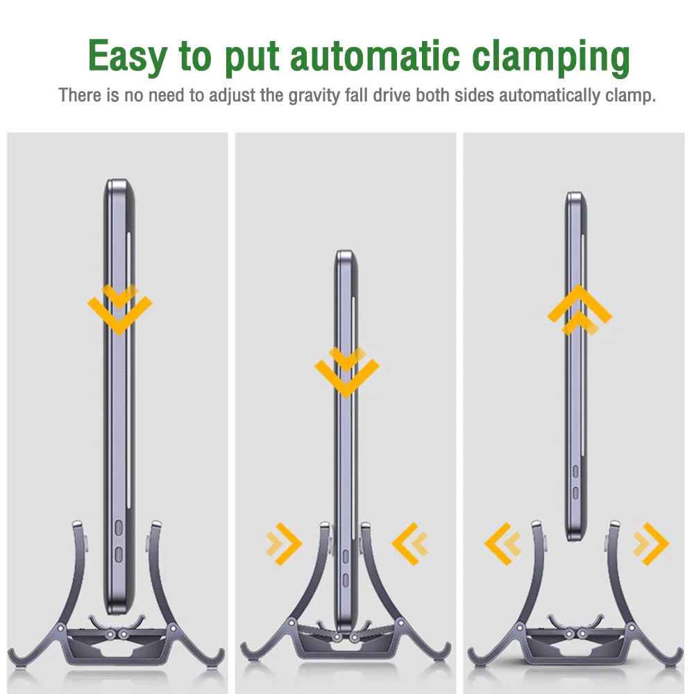 Vertical Laptop Stand with Heat Dissipation - Non-Slip Gravity Induction Holder for Laptops, Notebooks, iPad Pro, and Tablets