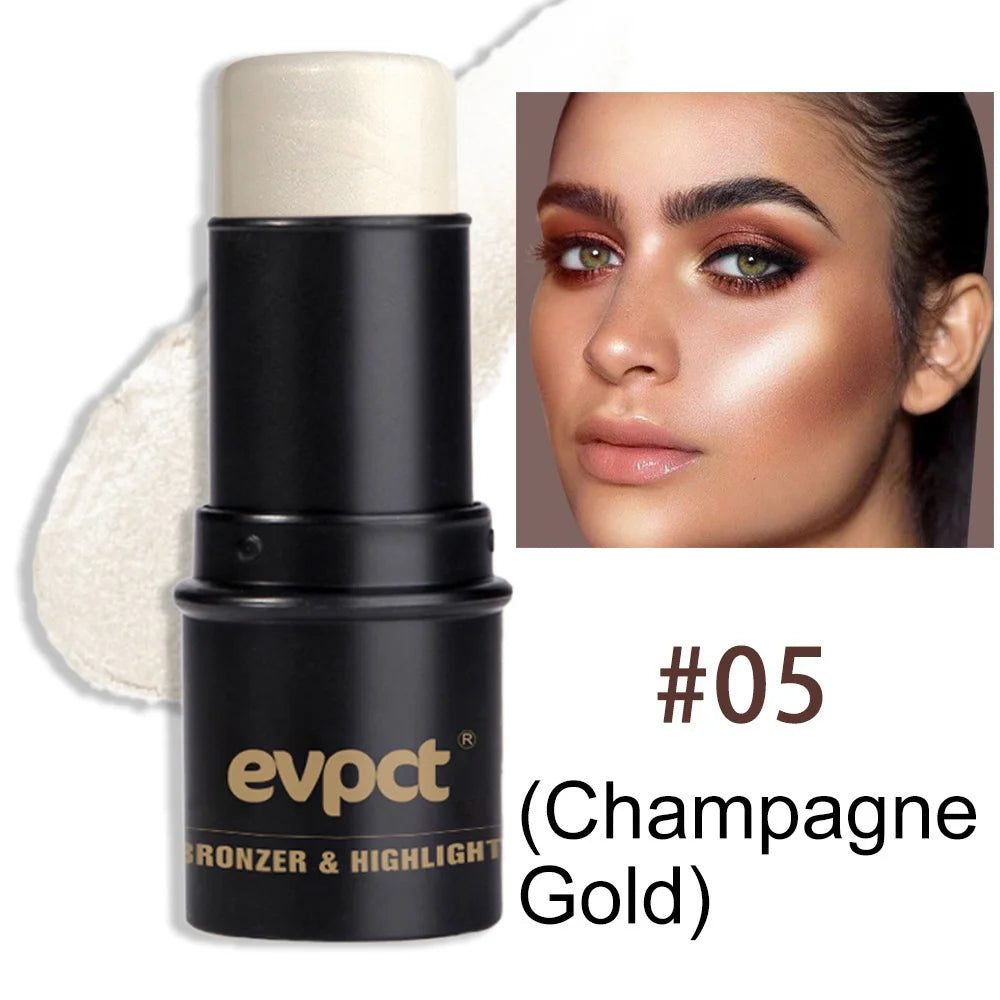 Highlighting & Bronzer Stick - Face Brightening Blusher, Rouge Concealer Pen, Long-Lasting Corrector & Nose Contouring Cosmetics