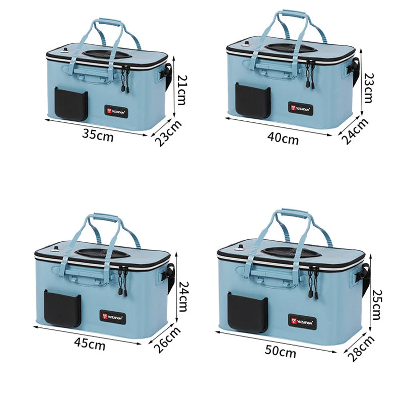 Multifunction Fishing Bucket with Oxygen Pump – Portable Tackle Box & Live Fish Storage Barrel for Camping & Outdoor