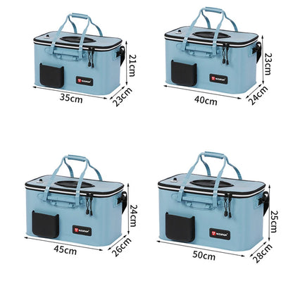 Multifunction Fishing Bucket with Oxygen Pump – Portable Tackle Box & Live Fish Storage Barrel for Camping & Outdoor