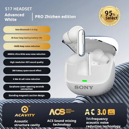 SONY S17 Bluetooth Headset – In-Ear Wireless Sport Earphones, HiFi Stereo, Waterproof TWS Earbuds with Built-in Mic