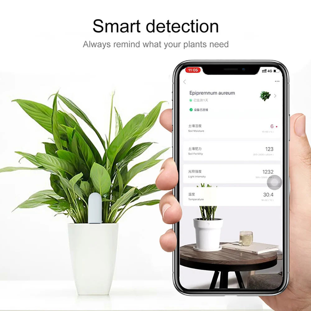 HHCC Flower Monitor – Smart Garden Care Sensor for Plants, Soil, Water & Fertility, Compatible with Xiaomi