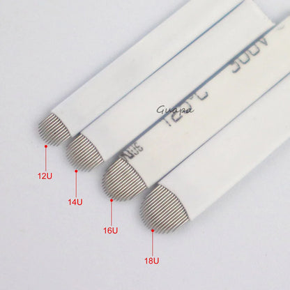 White Microblading Needles – 9/11/12/14/18/21 for Permanent Makeup, Eyebrow Tattoo & Embroidery Pen Supplies