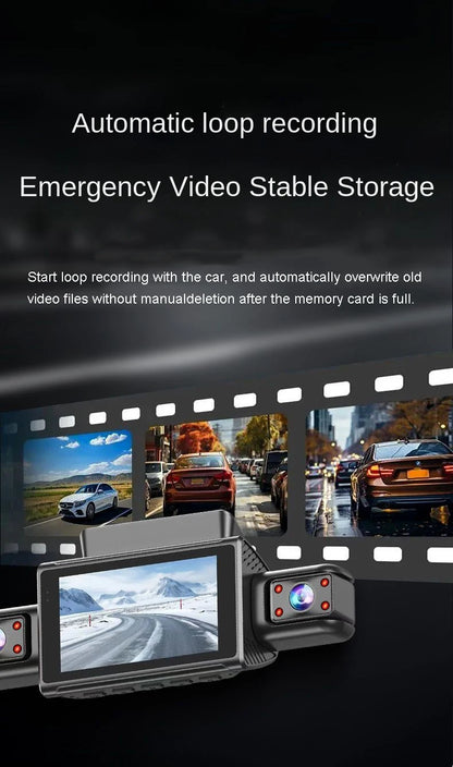 4 Channel Hidden Tachograph 4K Ultra HD Mini Dash Cam – Four Cameras with Rear View DVR, 24H Parking Monitor, BlackBox Video Recorder