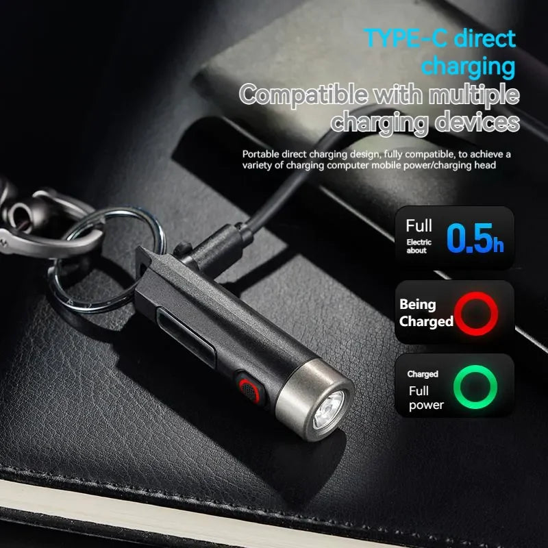 PHILIPS EDC LED Flashlight - Rechargeable Mini Keychain Light for Camping, Hiking & Self-Defense