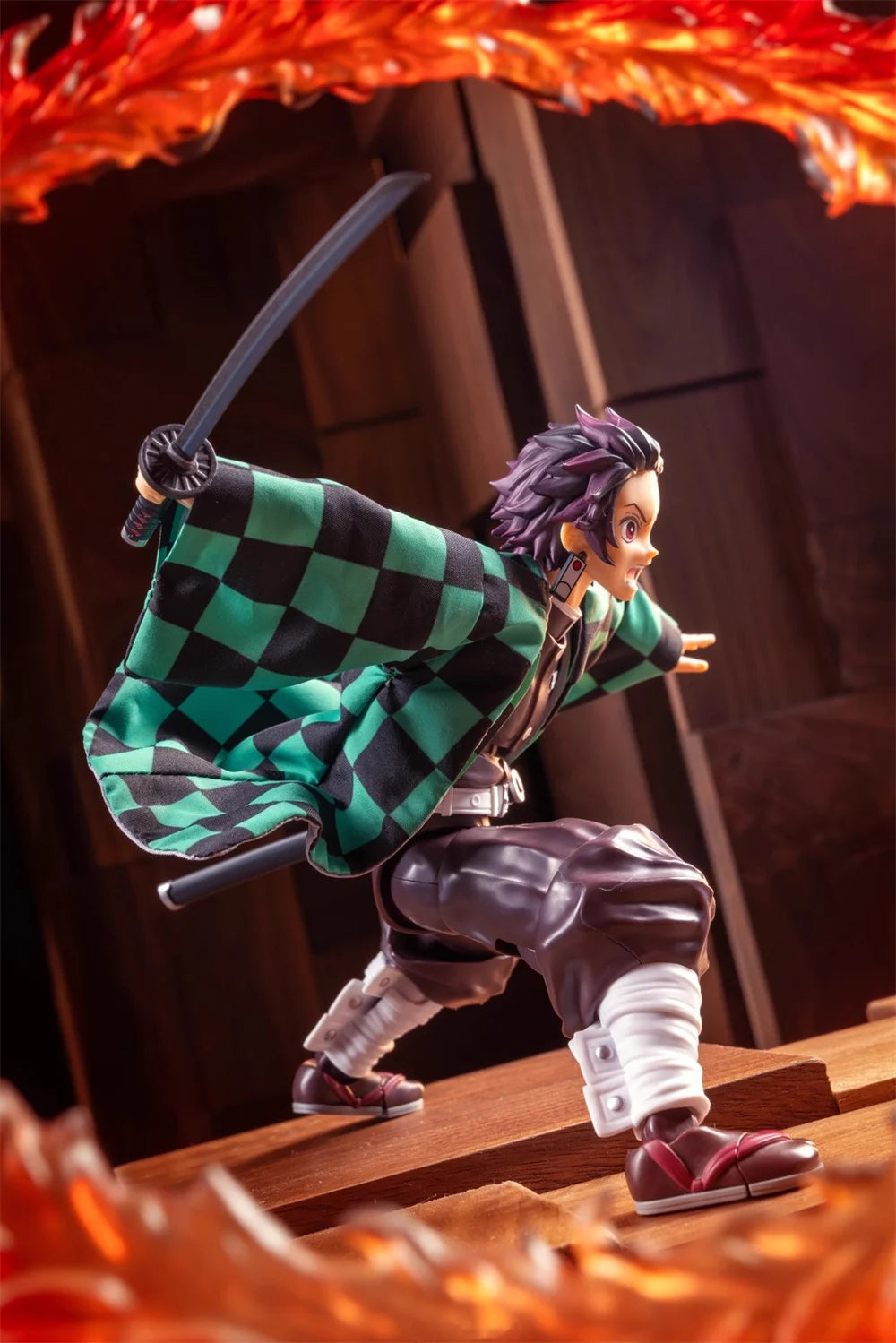 1/12 Scale Demon Slayer Action Figure – Tomioka Giyuu & Kamado Tanjirou with Grid Cloak Kimono for 6" Body Models