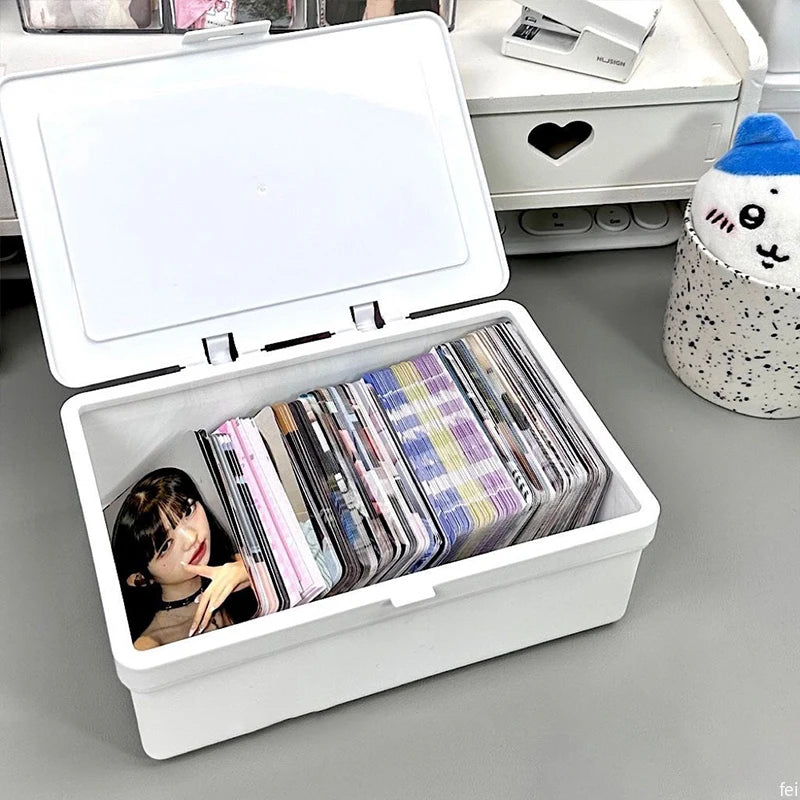 Idol Cards Storage Box – Photo Card Organizer for Kpop Collections and Stationery Storage