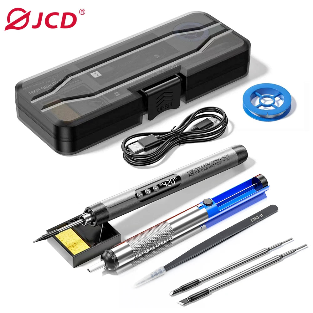 Multifunctional USB Electric Soldering Iron Kit – Adjustable 300–450℃ Digital Welding Tool Set