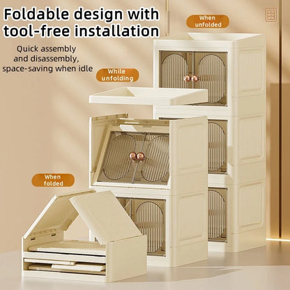 Foldable Desktop Makeup Organizer — Multi-Layer Large Capacity Storage for Cosmetics, Toiletries & Books