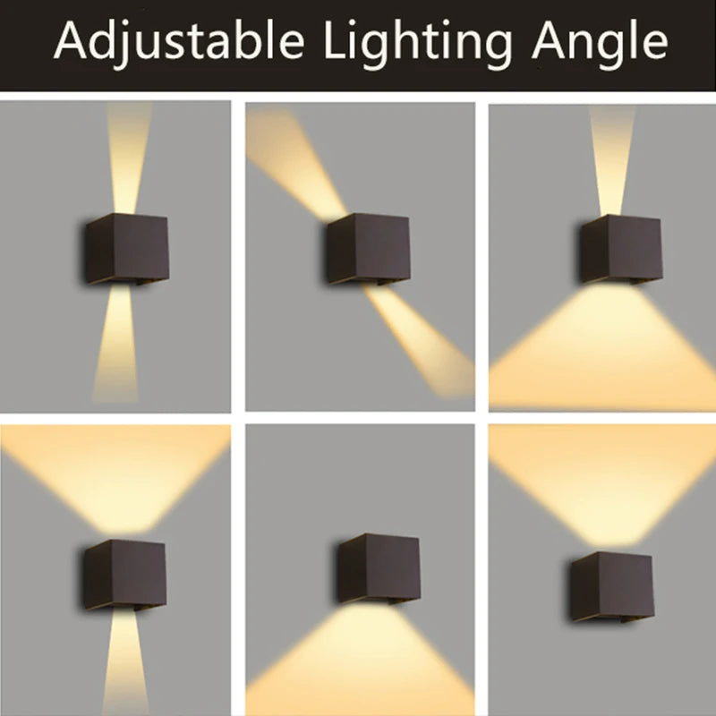 MARPOU LED Wall Lamp - Waterproof IP65 Indoor/Outdoor Surface Mounted Up and Down Light - Porch Garden 9W AC 90-260V