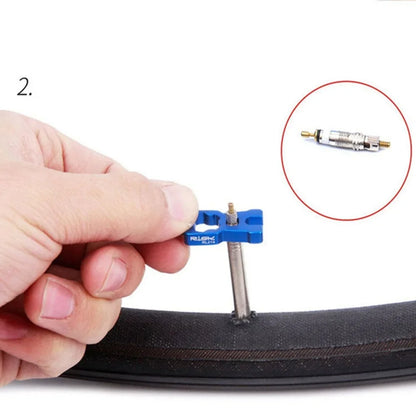 4-in-1 Portable Bicycle Valve Tool – Core Wrench for MTB & Road Bike Installation and Removal, Blue