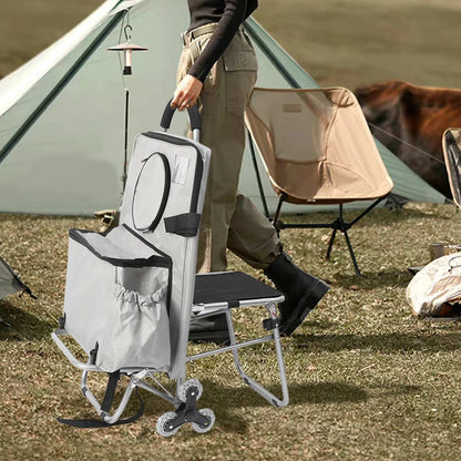 Multifunctional Folding Art Cart — Stair-Climbing Trolley with Storage, Ideal Gift for Art Students & Art Exams