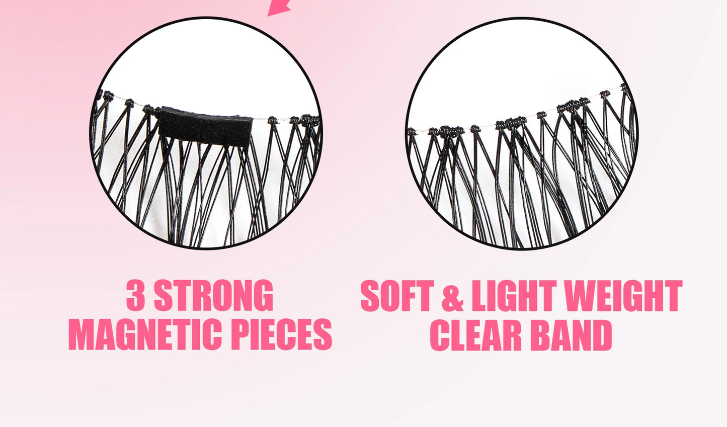 Vipuda Magnetic Eyelashes – Reusable Thick False Lashes with Magnets & Tweezer, Soft Eyelash Extensions