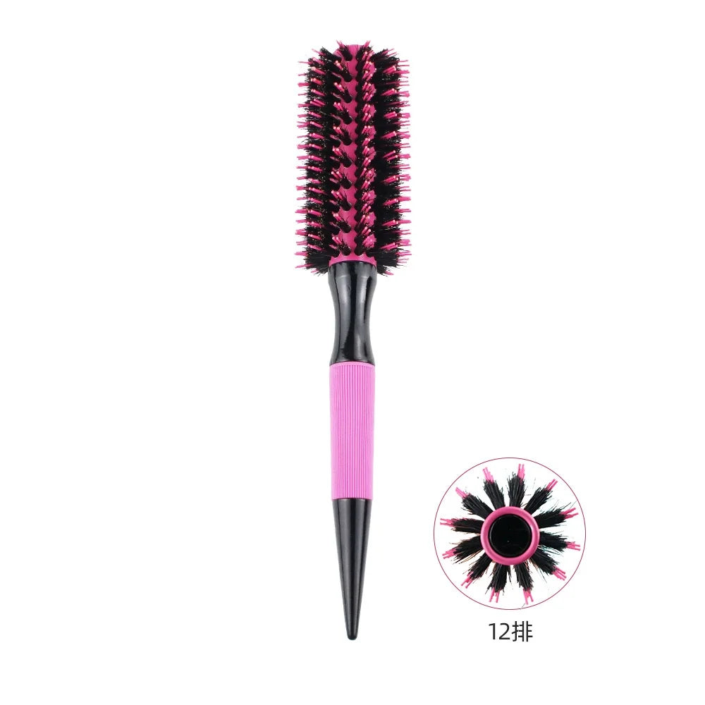 Barbershop Round Tube Curly Hair Rollers – Salon Hair Comb & Styling Brush for Hairdressing