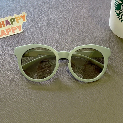 2023 Kids Checker Panel Round Sunglasses – Cute UV400 Sun Protection for Baby Girls & Children Outdoor Wear