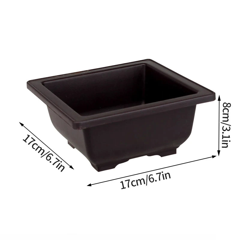 Purple Clay Succulent Plant Pots – Outdoor Garden Bonsai Planters, Rectangular & Square