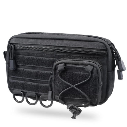 Tactical Molle Horizontal Admin Pouch – EMT EDC Utility Bag with Front Drawstring Pocket