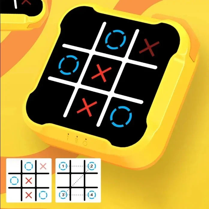 Tic Tac Toe Electronic Game – Noughts & Crosses Memory Training Toy, Portable Travel Game for Kids & Adults