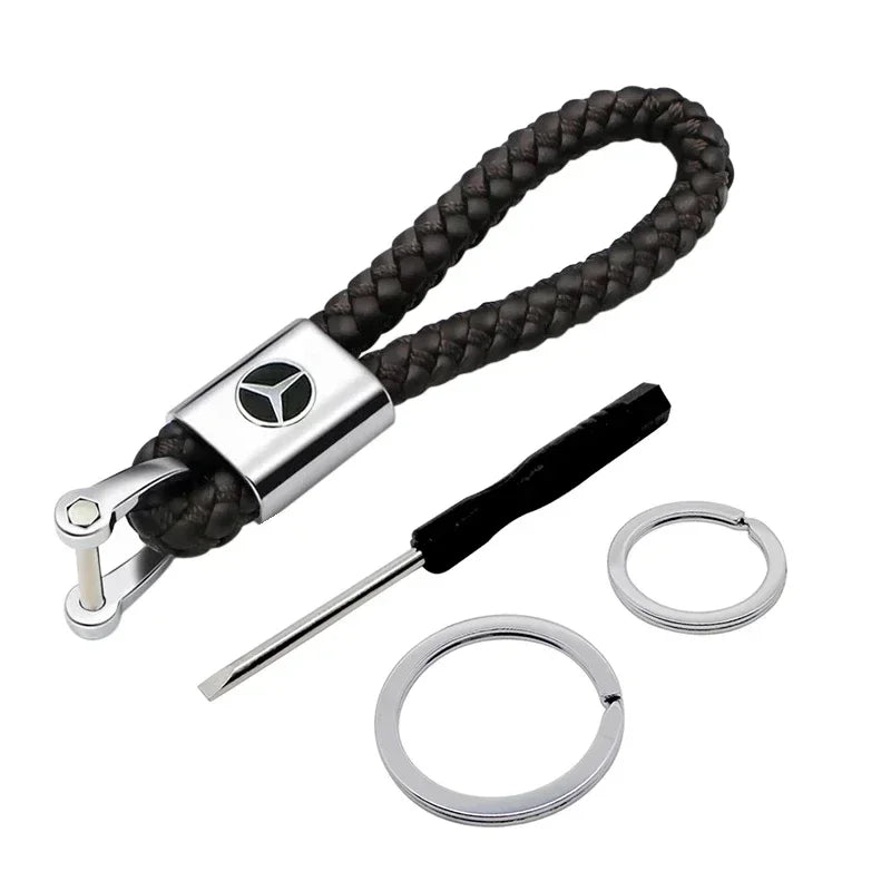 Braided Rope Metal Keychain – Car Key Ring for Mercedes Benz W166/W213/W246/W176/W177/W205 C260/C200/C300/C180/C63/W167