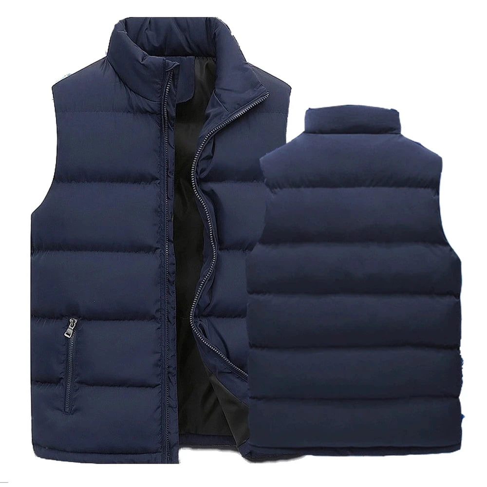 Men's Windproof Vest - Sleeveless Winter Jacket, Warm Cotton Down Waistcoat, Thick Casual Coat for Men