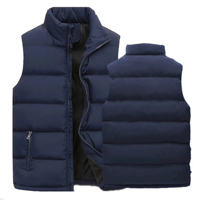 Men's Windproof Vest - Sleeveless Winter Jacket, Warm Cotton Down Waistcoat, Thick Casual Coat for Men