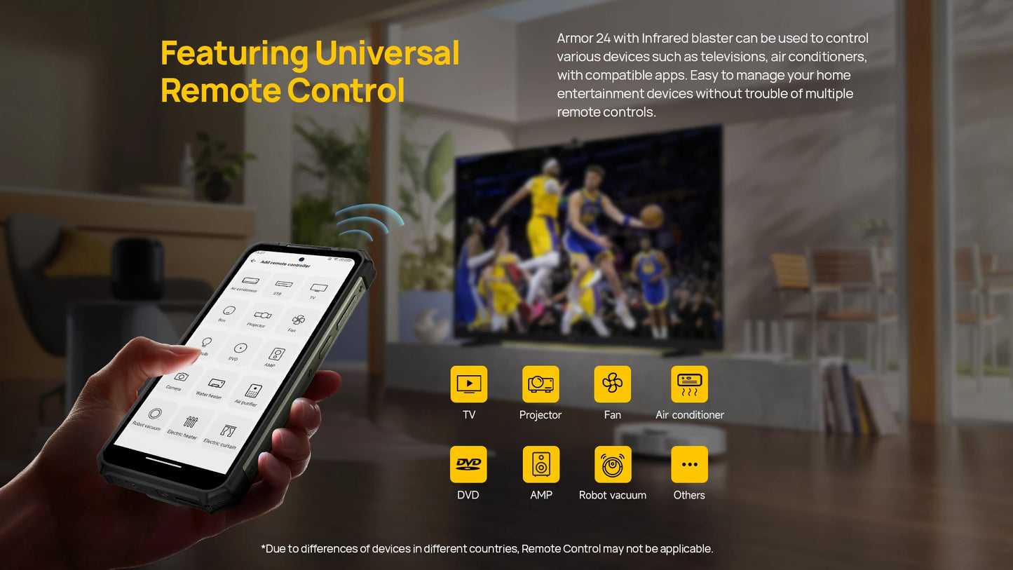 Ulefone Armor 24 Rugged Phone - 22000mAh, 24GB+256GB, 6.78" 120Hz Display, 64MP+64MP Camera, NFC, LED Light, Global Version