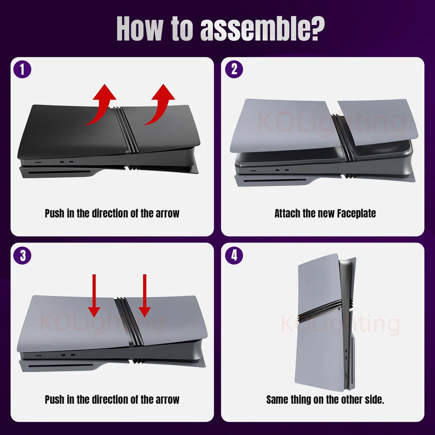 PS5 Pro 30th Anniversary Limited Edition – Grey Disc Edition Replacement Faceplate Shell with Logo & Sticker